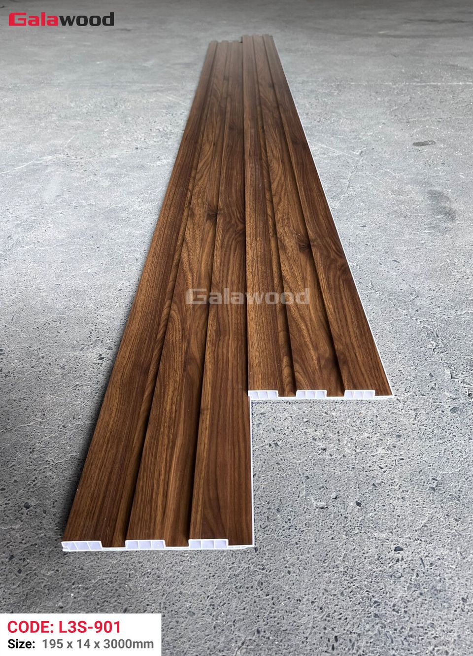 Ảnh quy cách và mặt cắt lam sóng Galawood L3S-901 theo hình nguồn.