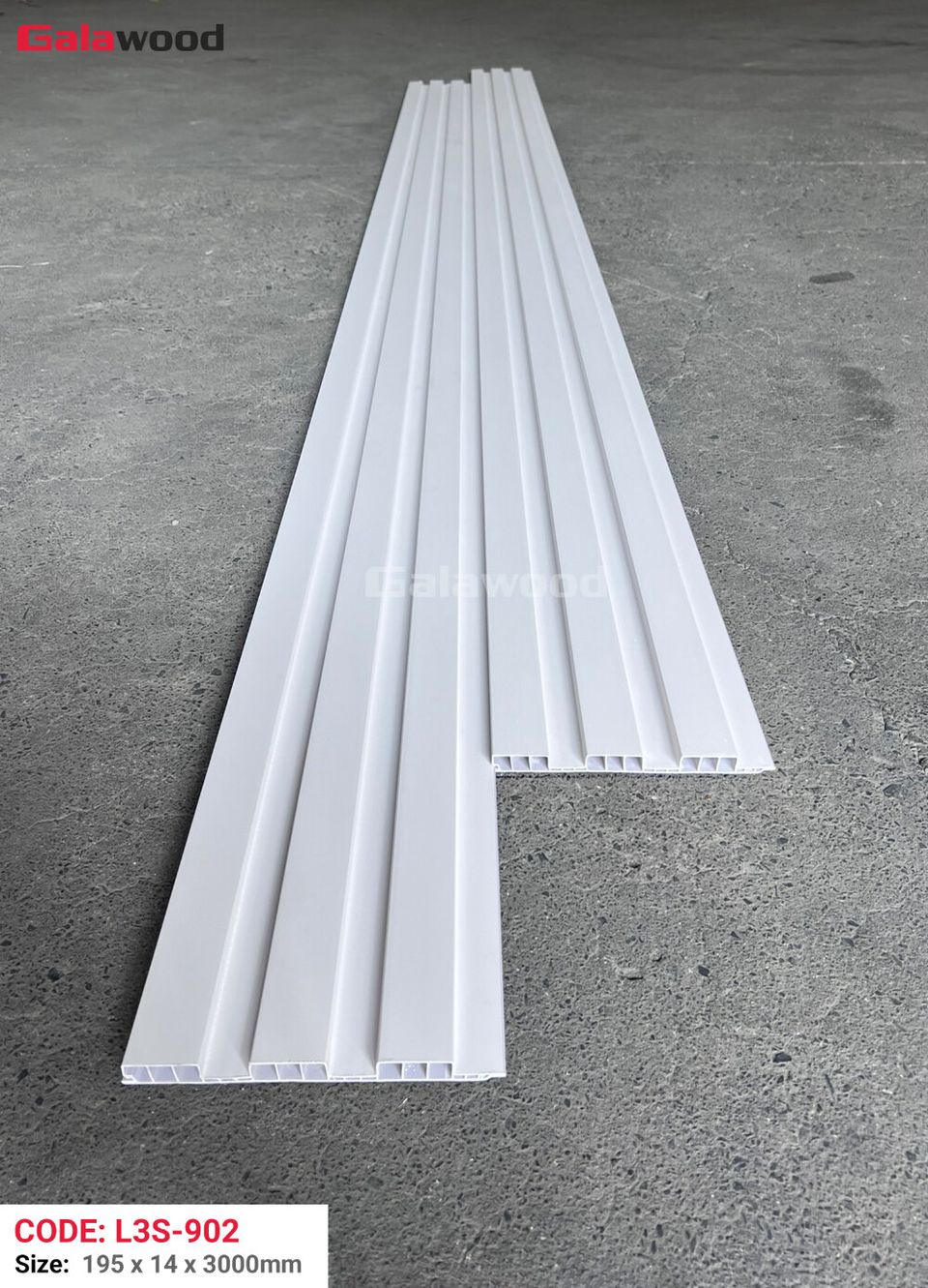 Ảnh quy cách và mặt cắt lam sóng Galawood L3S-902 theo hình nguồn.