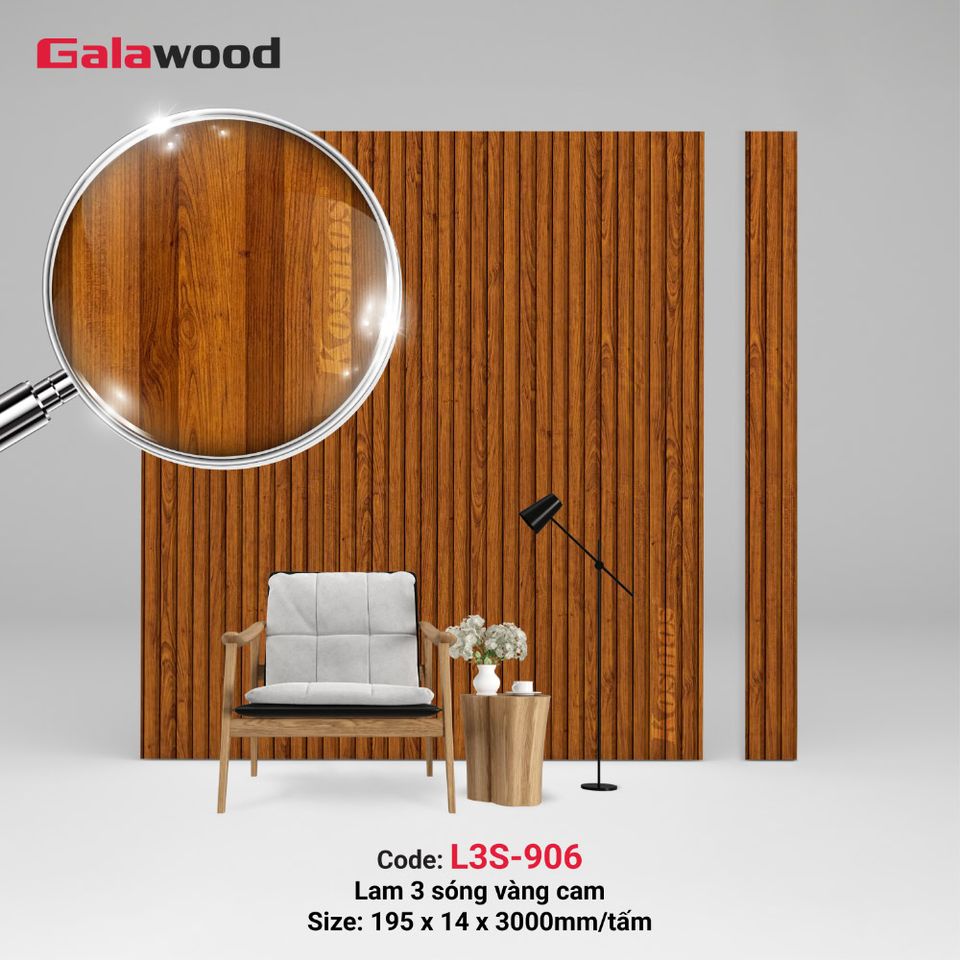 Lam sóng Galawood L3S-906 màu vàng cam, ảnh sản phẩm.