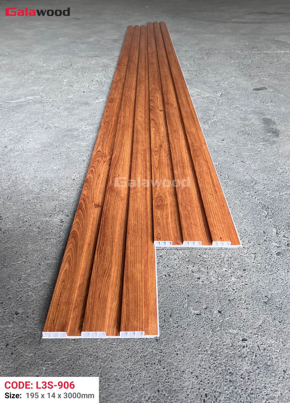 Ảnh quy cách và mặt cắt lam sóng Galawood L3S-906 theo hình nguồn.