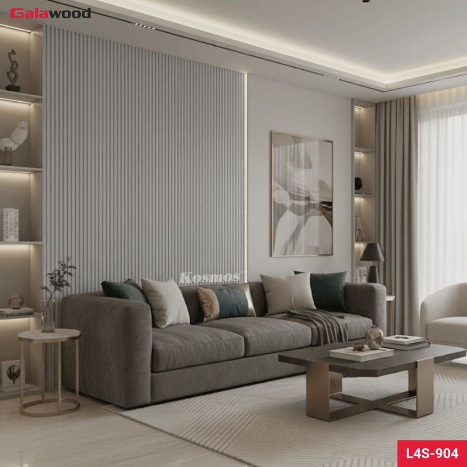 Cận cảnh bề mặt và biên dạng lam sóng L4S-904 màu vân vải xám.
