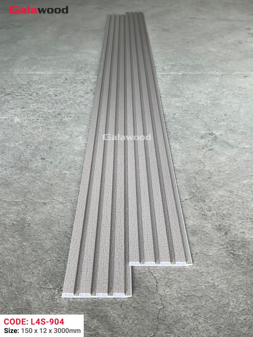 Mặt cắt và kích thước lam sóng Galawood L4S-904 theo hình nguồn.