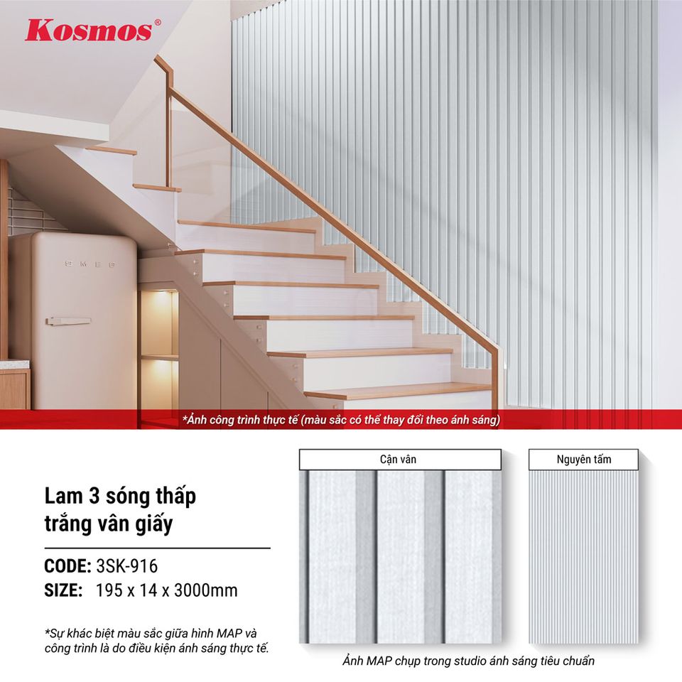 Hình giới thiệu lam sóng thấp Kosmos 3SK-916 màu trắng vân giấy.