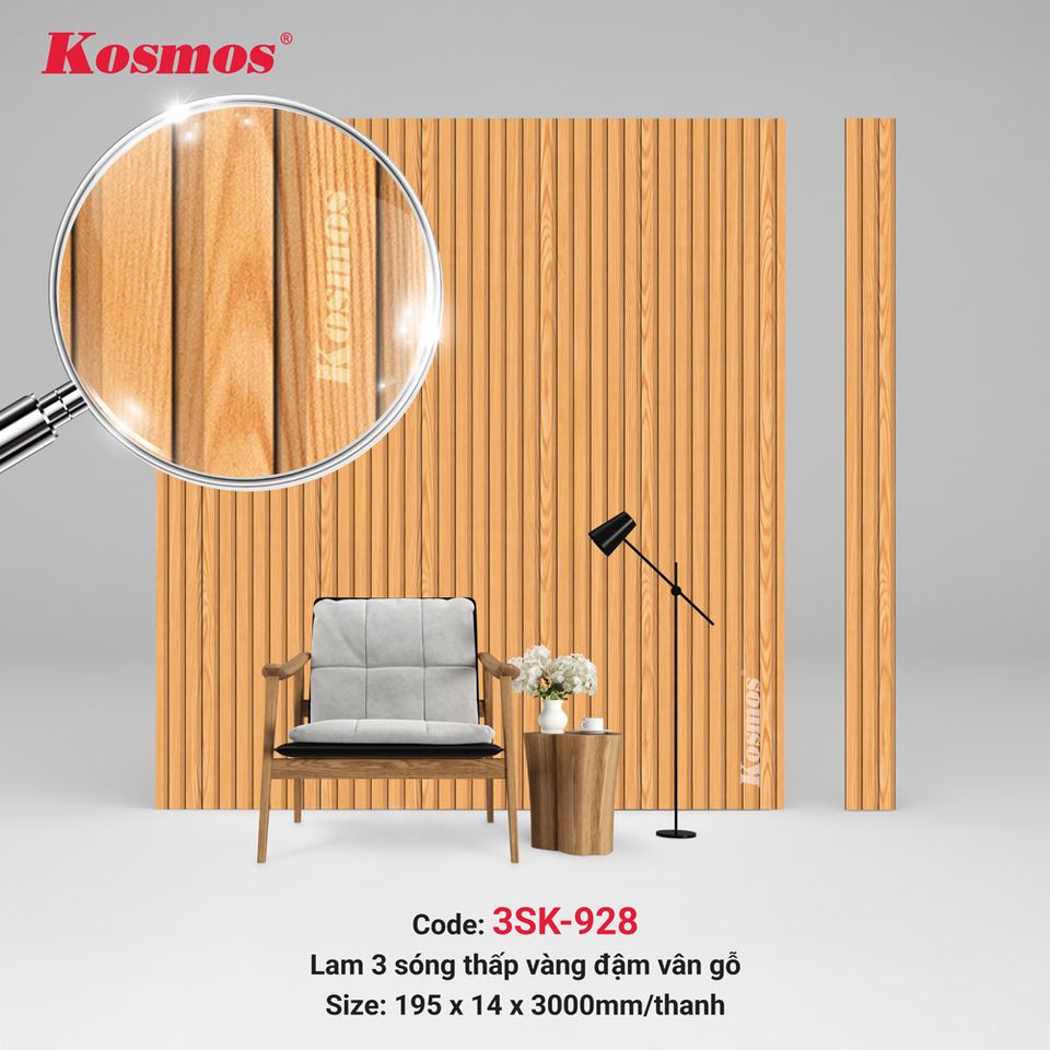 Lam sóng thấp Kosmos 3SK-928 màu vàng vân gỗ đậm.