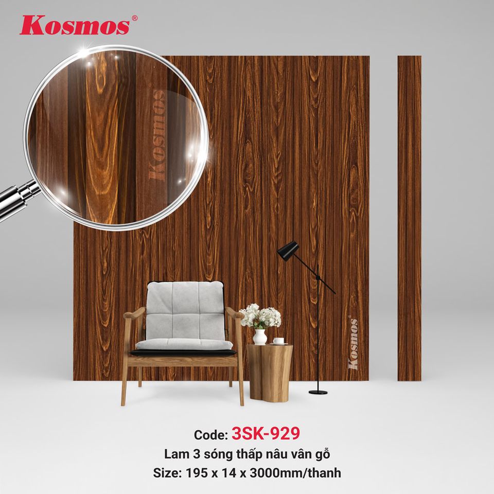 Lam sóng thấp Kosmos 3SK-929 màu nâu vân gỗ.