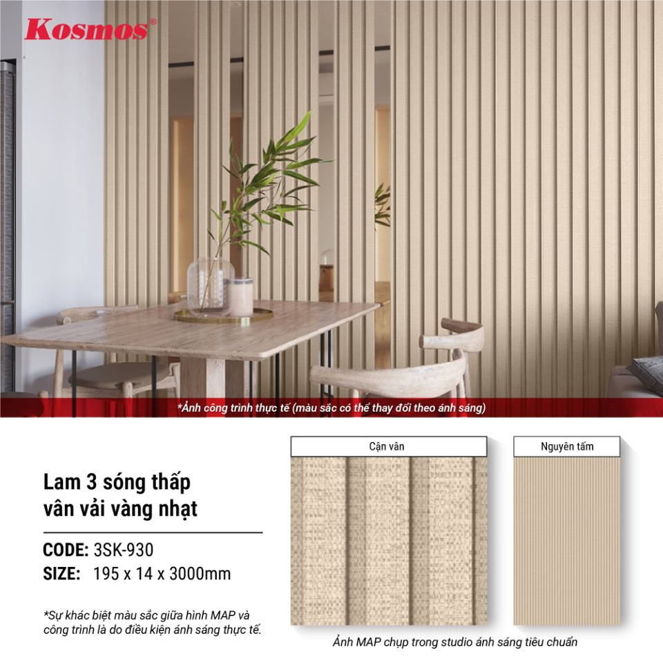 Hình giới thiệu lam sóng thấp Kosmos 3SK-930 màu vân vải vàng nhạt.