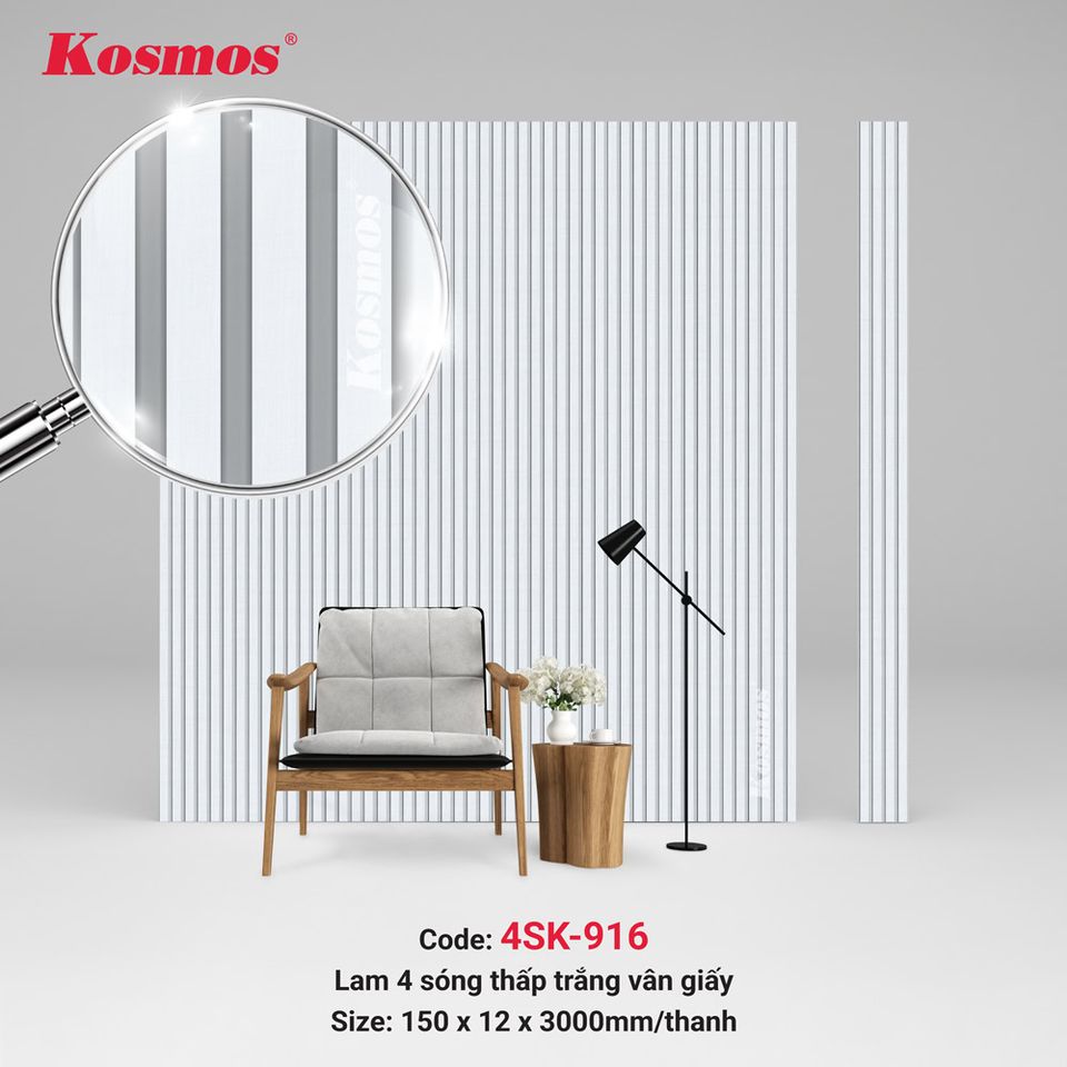 Lam sóng thấp Kosmos 4SK-916 màu trắng vân giấy.