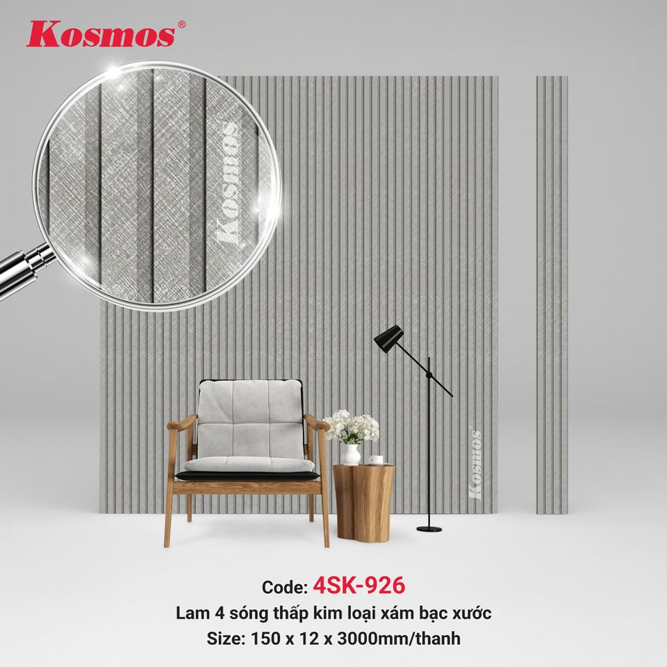 Lam sóng thấp Kosmos 4SK-926 màu kim loại xám xước bạc.