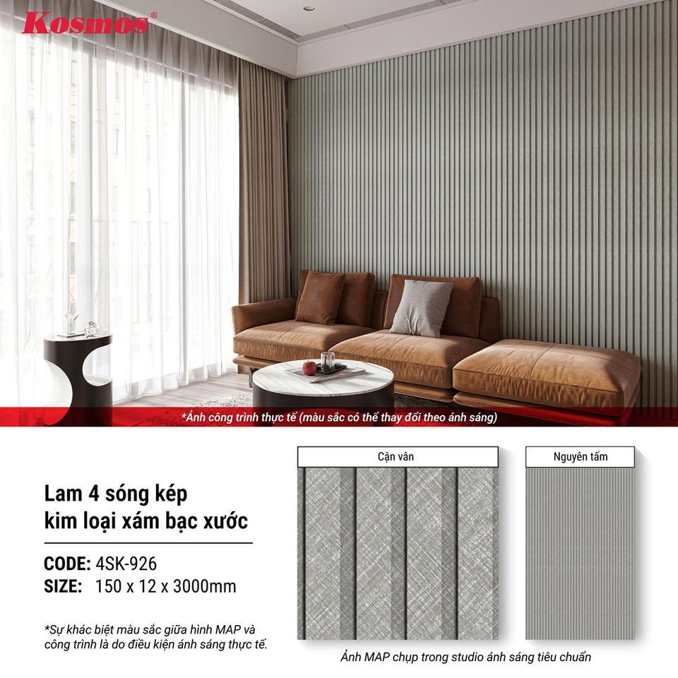 Hình giới thiệu lam sóng thấp Kosmos 4SK-926 màu kim loại xám xước bạc.