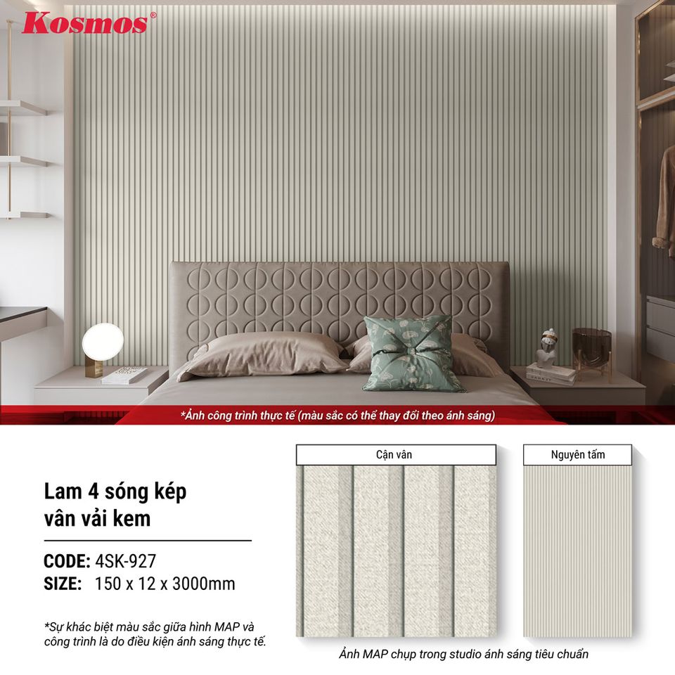 Hình giới thiệu lam sóng thấp Kosmos 4SK-927 màu vân vải kem.
