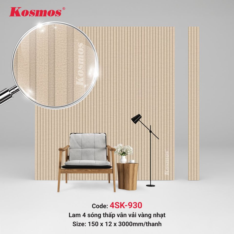 Lam sóng thấp Kosmos 4SK-930 màu vân vải vàng nhạt.