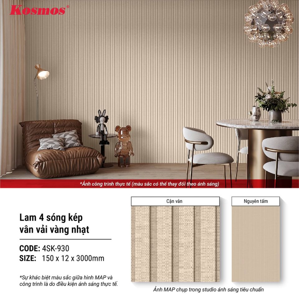 Hình giới thiệu lam sóng thấp Kosmos 4SK-930 màu vân vải vàng nhạt.