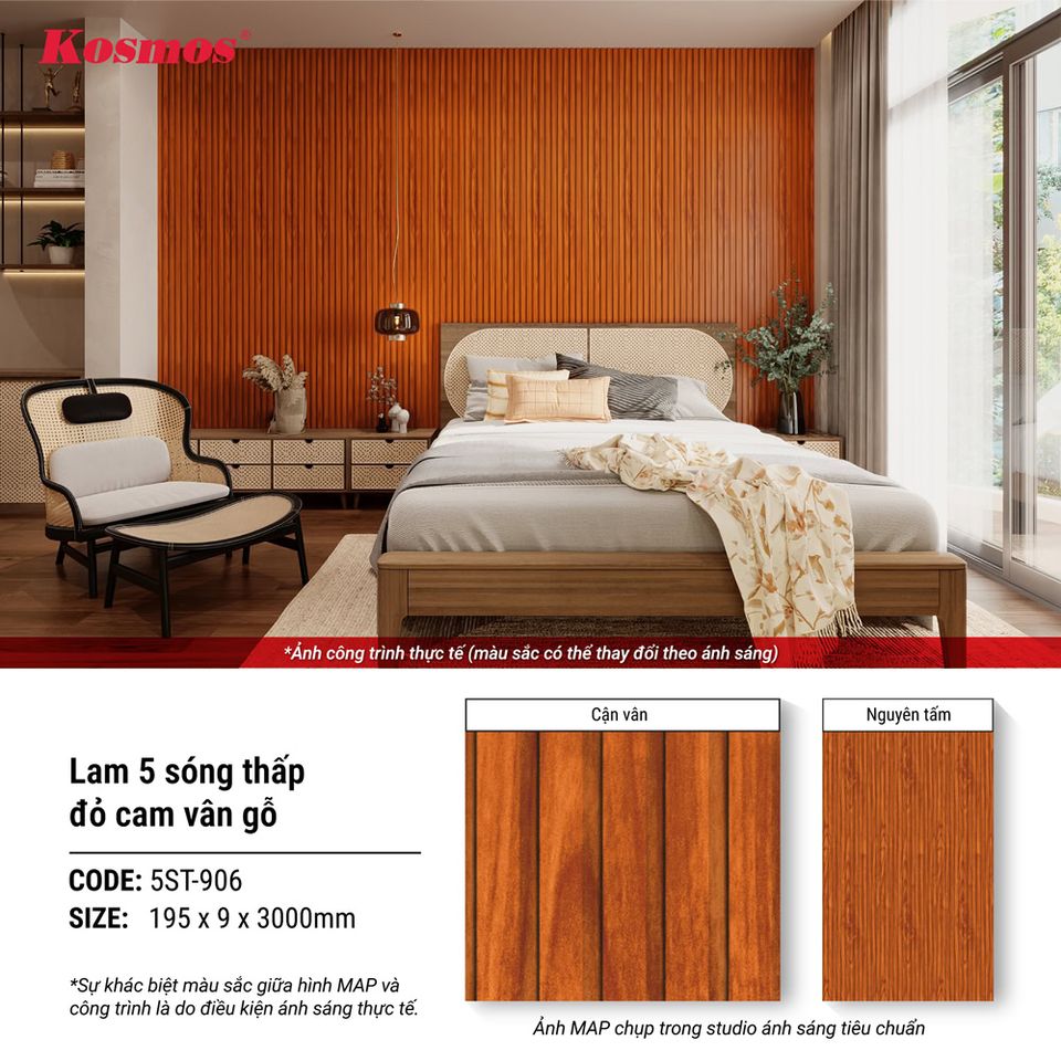 Hình giới thiệu lam sóng 5ST-906 màu đỏ cam VG.