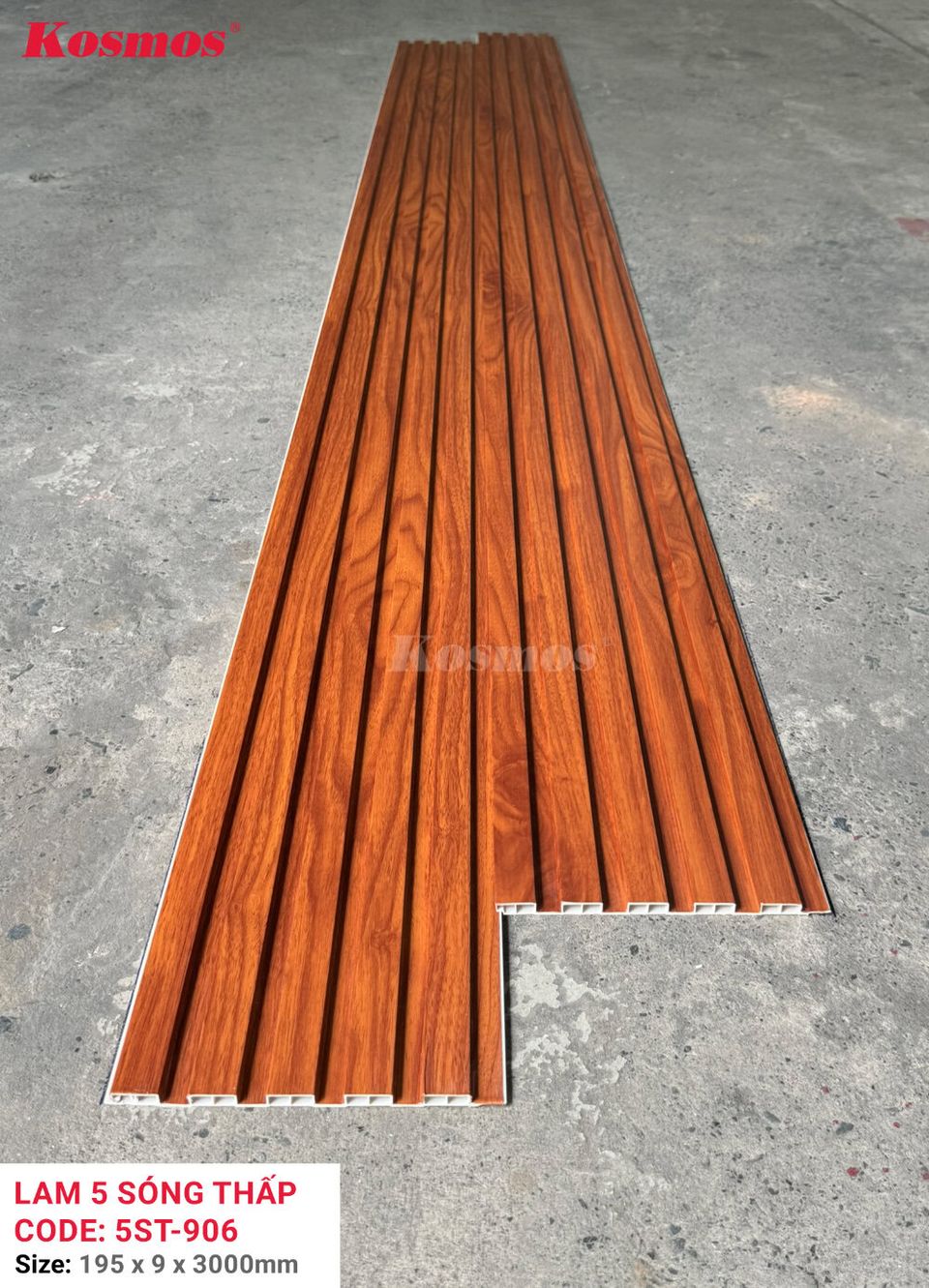 Mặt cắt và kích thước lam sóng 5ST-906 màu đỏ cam VG theo ảnh nguồn.