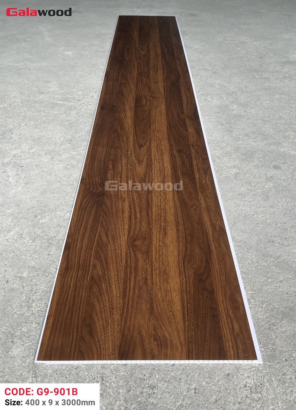 Tấm ốp Nano G9-901B Nâu Walnut bề mặt bóng: ảnh tấm trong kho.