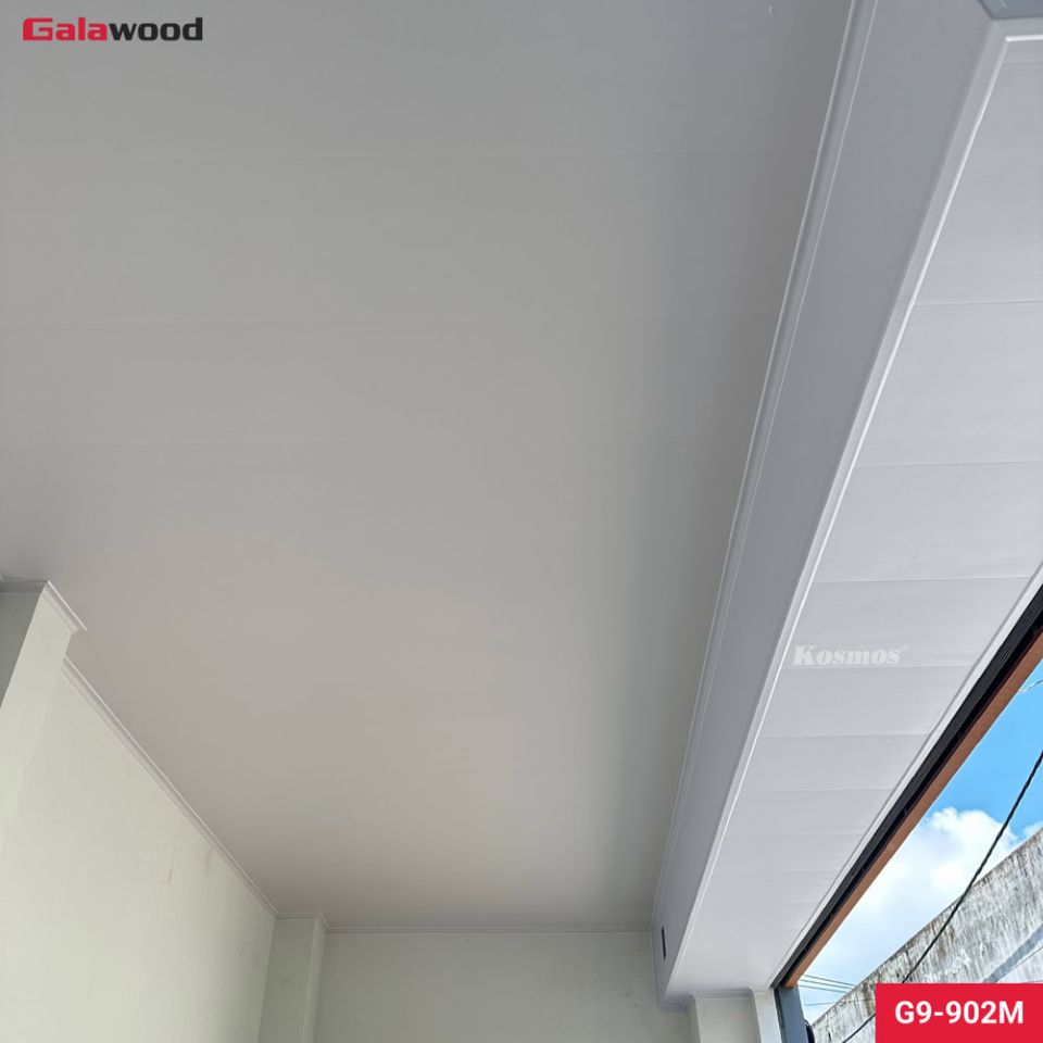Tấm ốp Nano Galawood G9-902M Vân vải trắng: hình ảnh ứng dụng sản phẩm.
