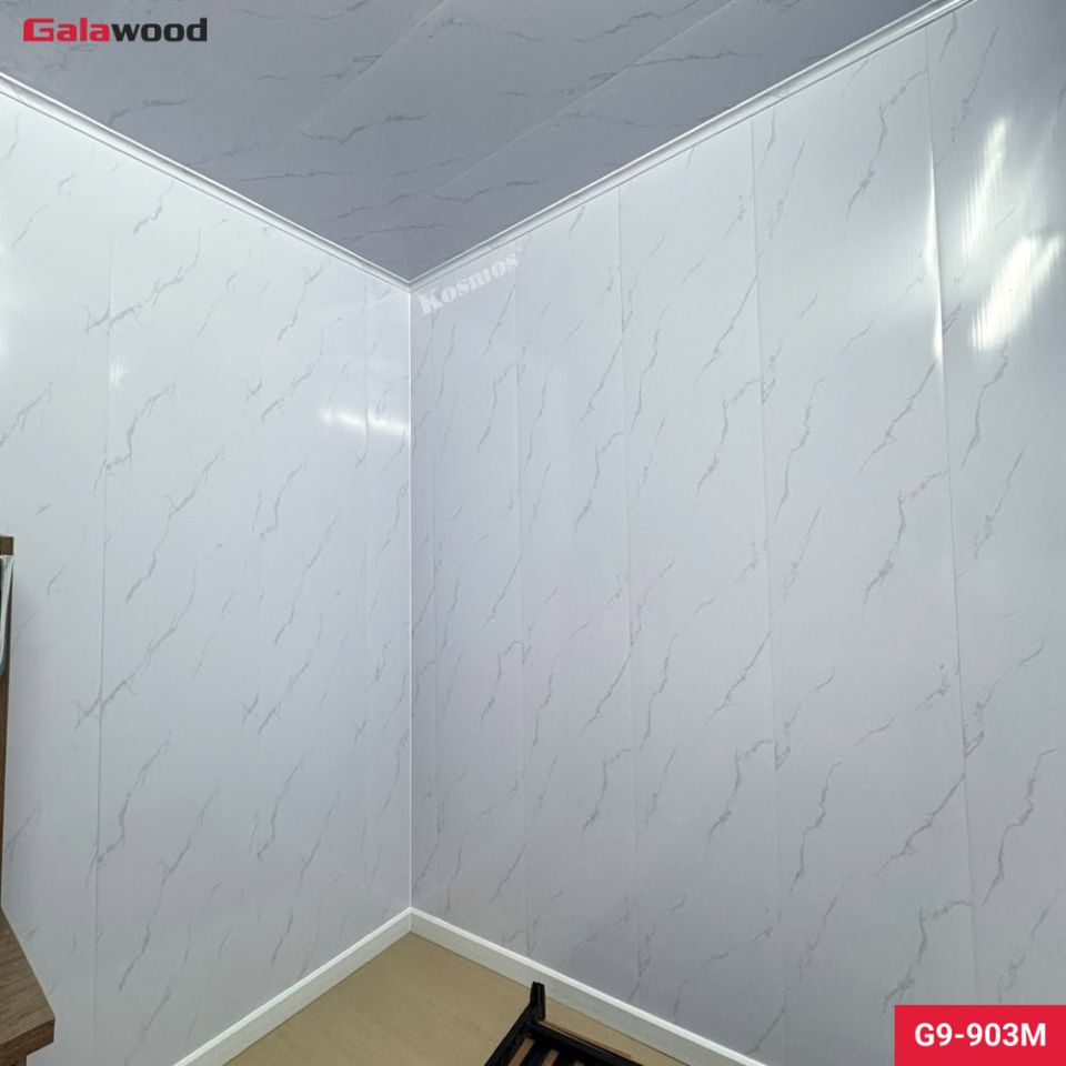 Tấm ốp Nano Galawood G9-903M Trắng vân mây: hình ảnh ứng dụng sản phẩm.