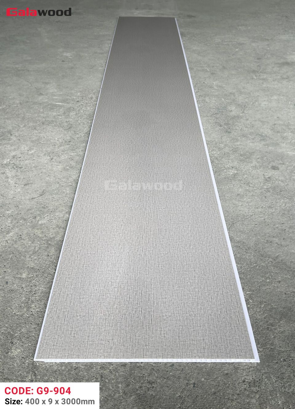 Tấm ốp Nano Galawood G9-904 Vân vải xám: ảnh tấm trong kho.