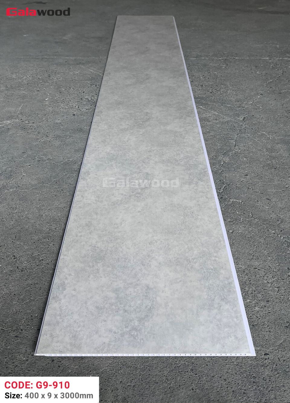 Tấm ốp Nano Galawood G9-910 Vân giấy xám nhạt: ảnh tấm trong kho.