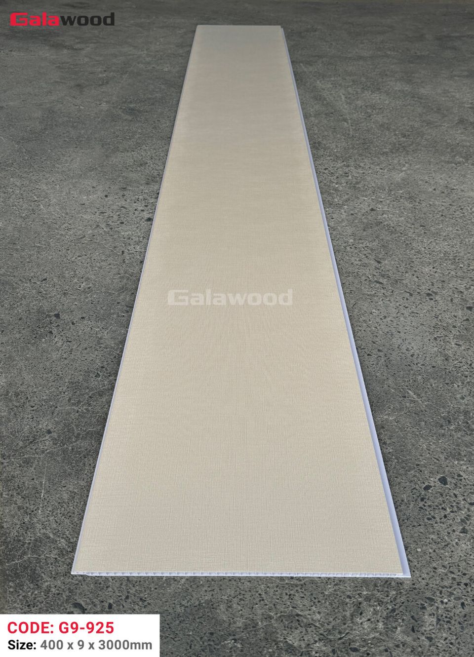 Tấm ốp Nano Galawood G9-925 Vân vải vàng kem: ảnh tấm trong kho.
