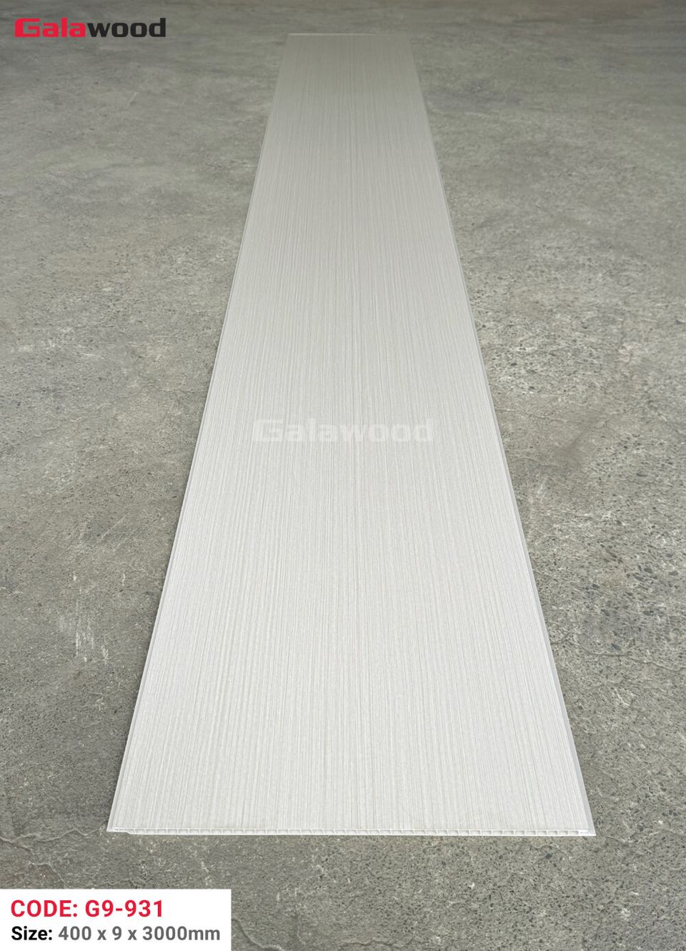 Tấm ốp Nano Galawood G9-931 Trắng kem vân sọc: ảnh tấm trong kho.