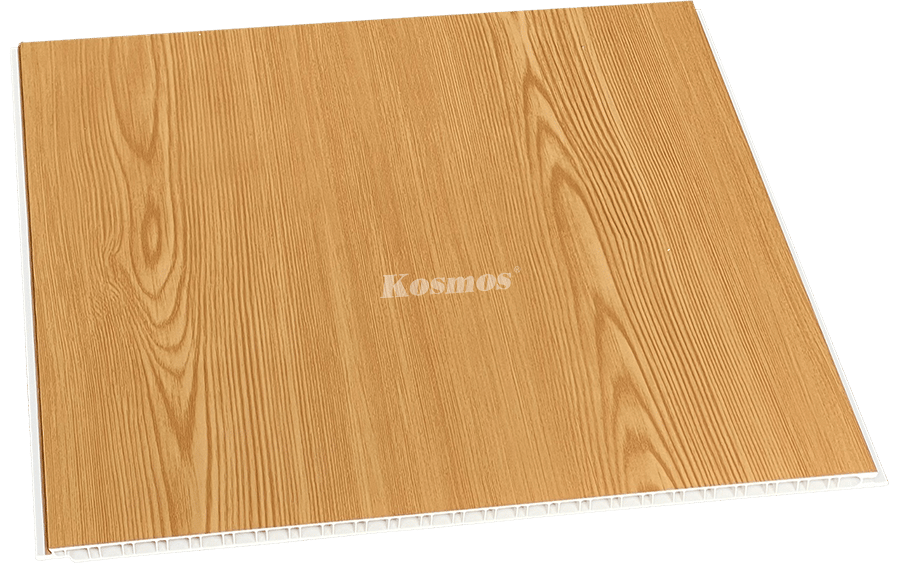 Tấm ốp Nano Kosmos K9-928 Vàng vân gỗ đậm: hình ảnh ứng dụng sản phẩm.