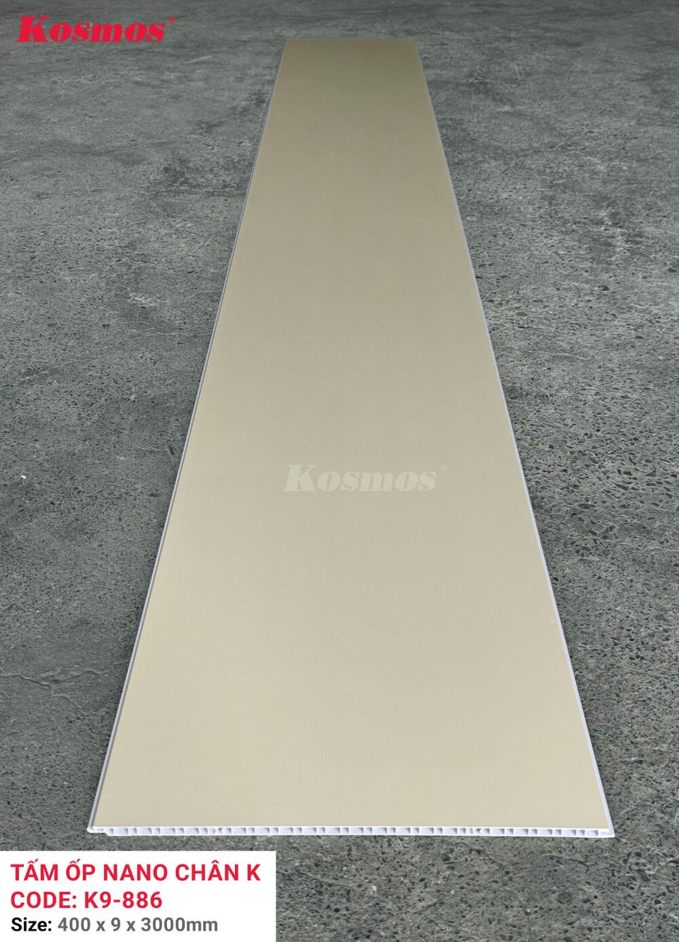 Tấm ốp Nano K9-886 Kem ánh kim: ảnh tấm trong kho.