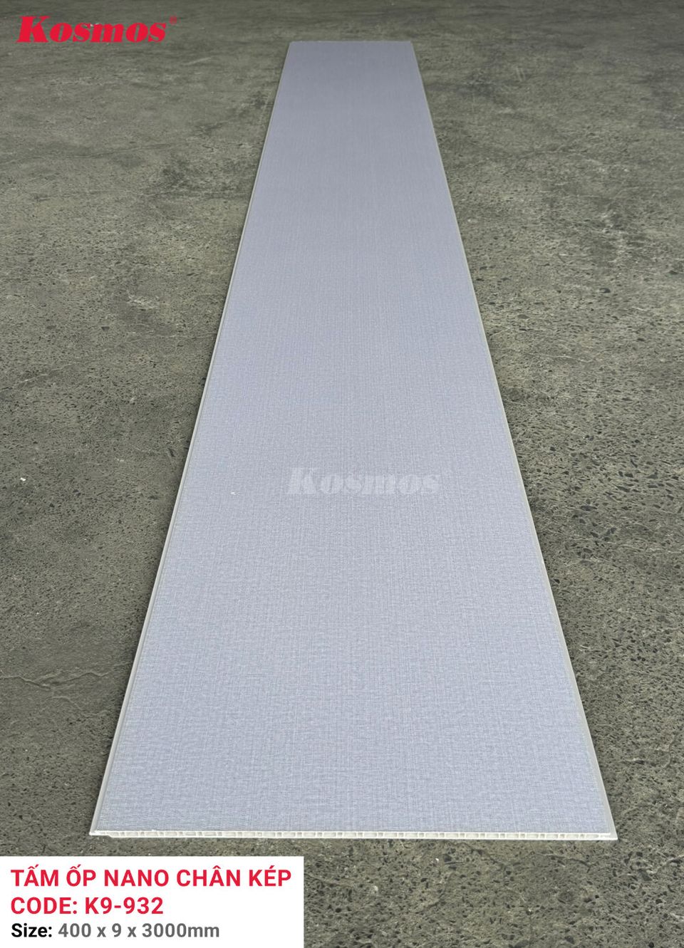 Tấm ốp Nano K9-932 Vân vải xám: ảnh tấm trong kho.