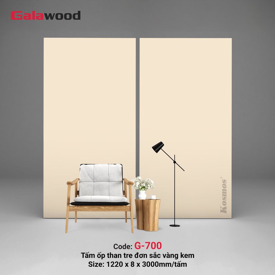 Tấm ốp G-700 đơn sắc màu vàng kem