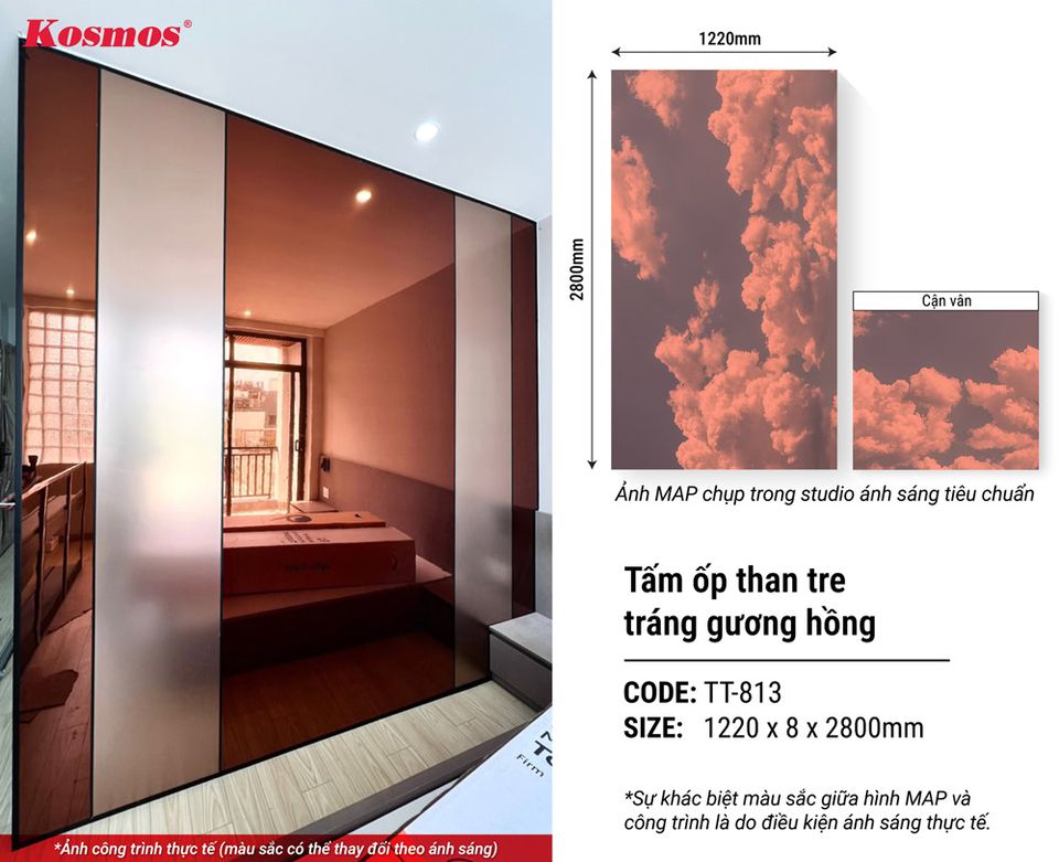 Mảng tường nội thất hoàn thiện bằng tấm TT-813