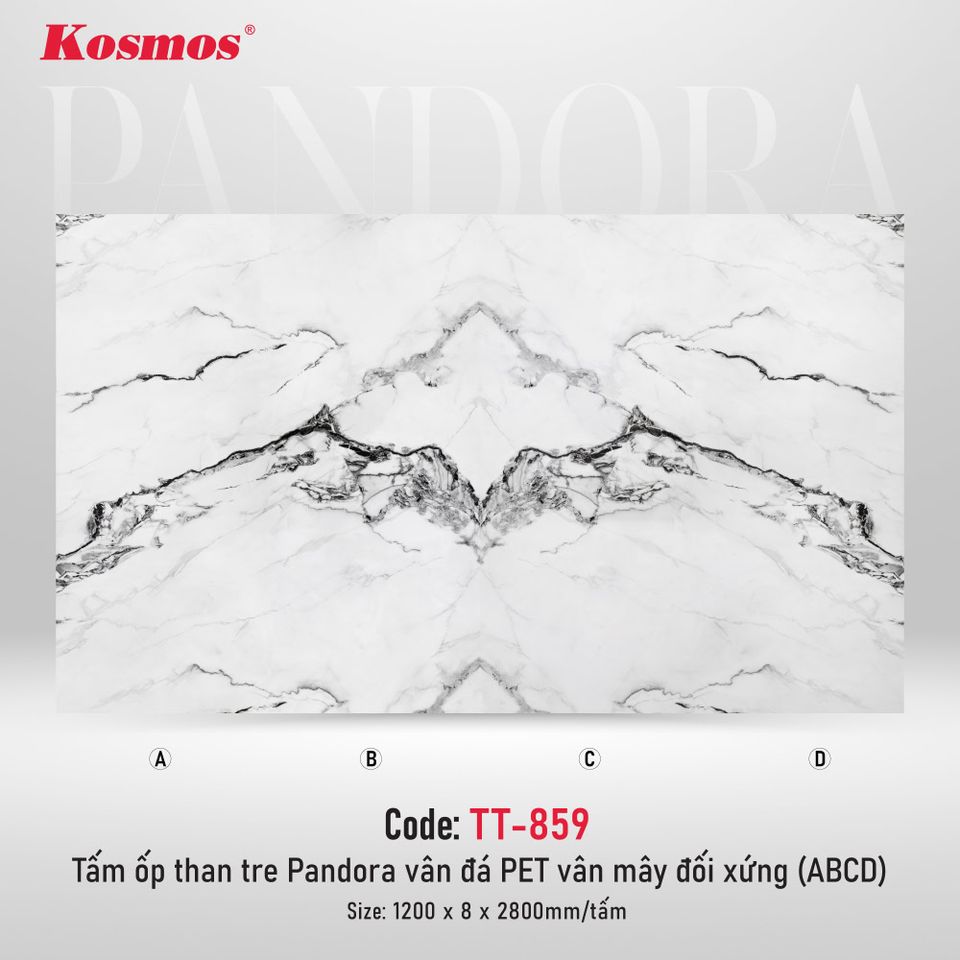 Bố cục vân đá PET TT-859 ghép từ các tấm theo đúng thứ tự
