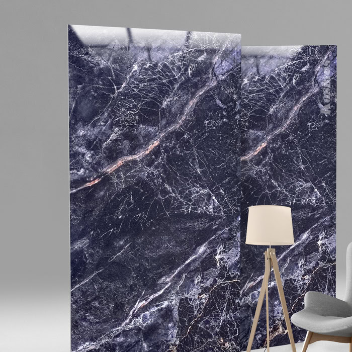 Tấm ốp than tre G-712 với bề mặt mô phỏng marble đen