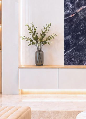 Mảng tường ốp G-712 vân marble đen