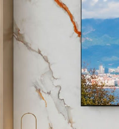 Mảng tường G-714 vân marble trắng có đường vân vàng