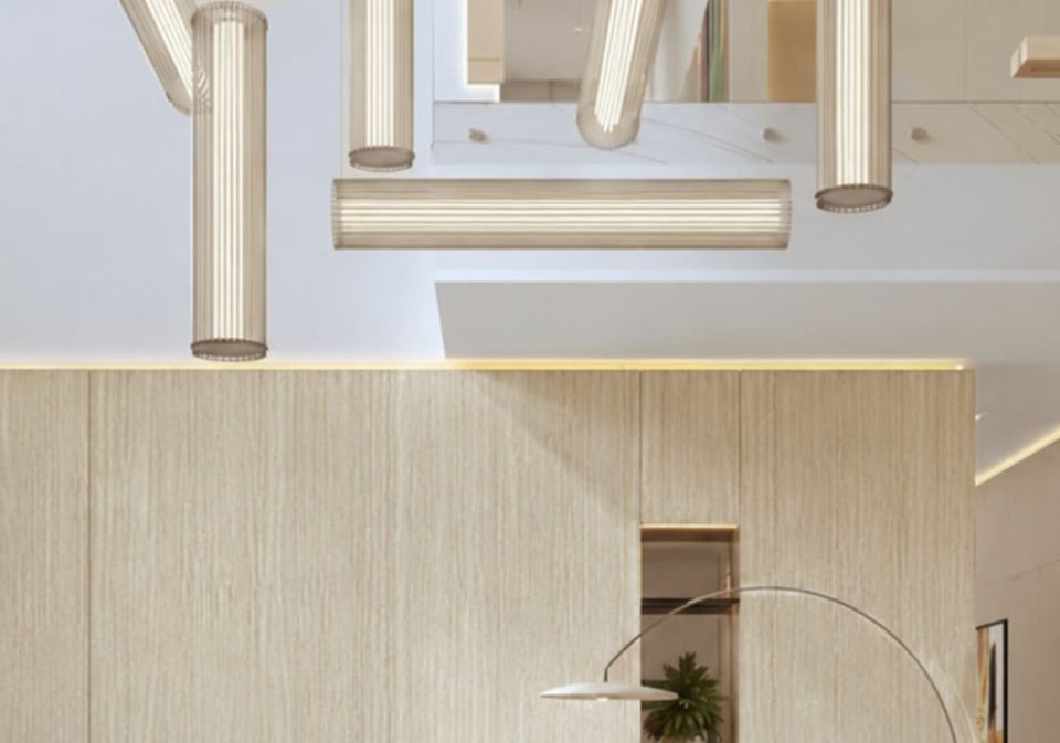 Không gian hoàn thiện với TT-117 vân Travertine Romano.