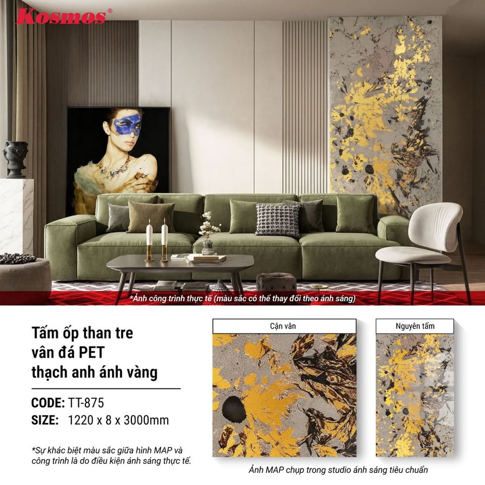 Mảng tường hoàn thiện bằng tấm ốp TT-875