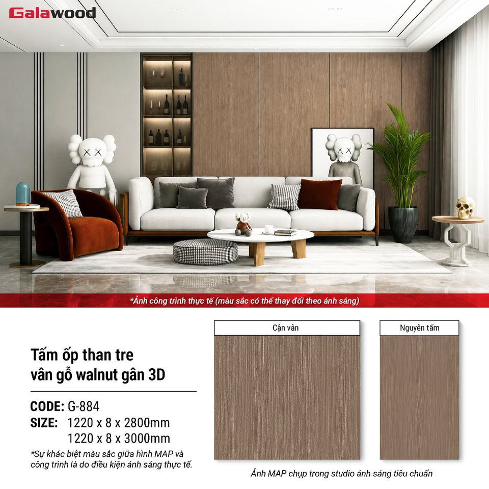 Gợi ý phối tấm G-884 với vật liệu nội thất