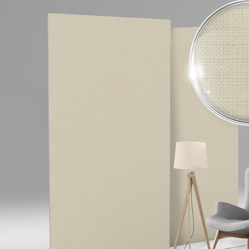 Bề mặt tấm ốp than tre Kosmos TT-862 vân canvas màu kem