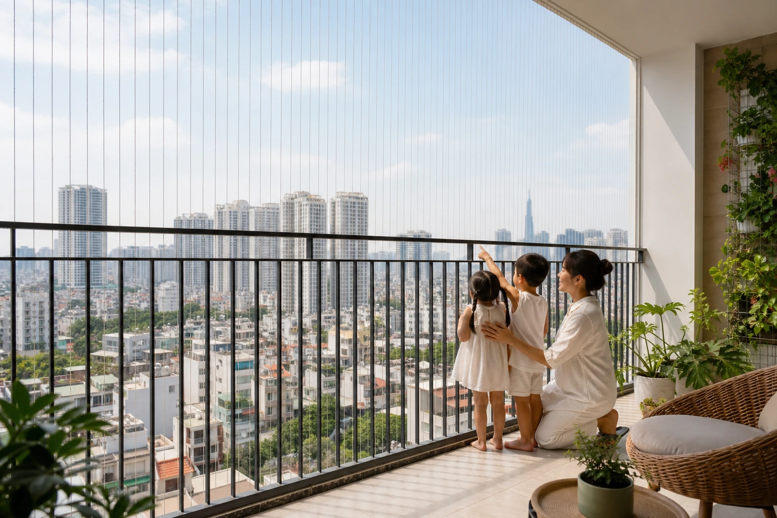 Ban công căn hộ an toàn hơn cho gia đình có trẻ nhỏ hoặc thú cưng