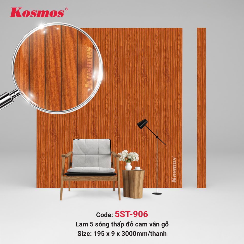 Hình sản phẩm lam sóng 5ST-906 màu đỏ cam VG.