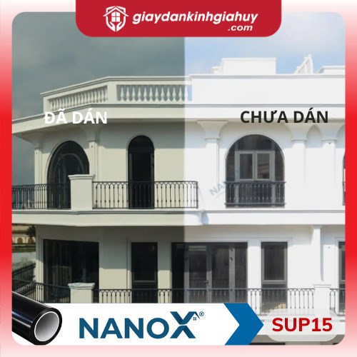 Mẫu phim cách nhiệt Supreme 15 trên nền kính.
