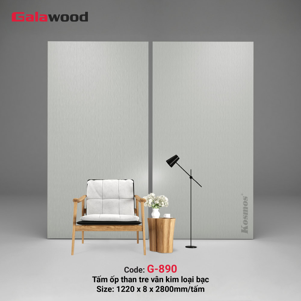 Tấm ốp G-890 với bề mặt vân kim loại xước