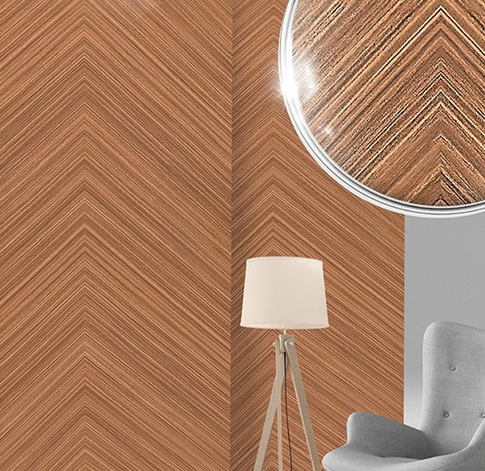 Tấm ốp than tre TT-868 vân xương cá màu nâu walnut phủ PET